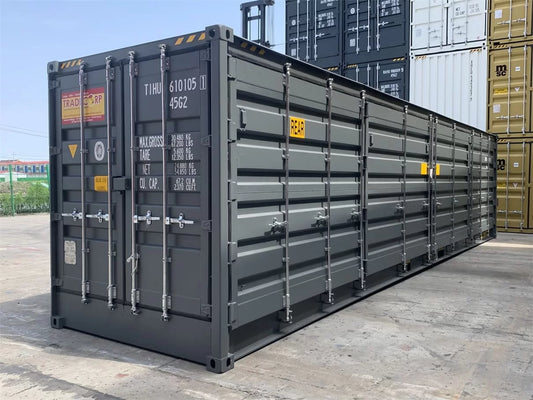 Contenedor High Cube 40' con doble puerta lateral gris nuevo
