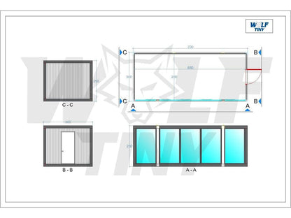 CONTENEDOR DE OFICINA MODELO CASA DE CRISTAL