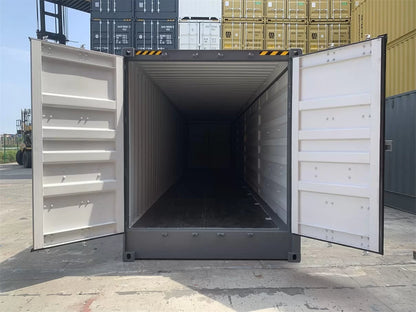 Contenedor High Cube 40' con doble puerta lateral gris nuevo