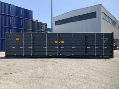Contenedor High Cube 40' con doble puerta lateral gris nuevo