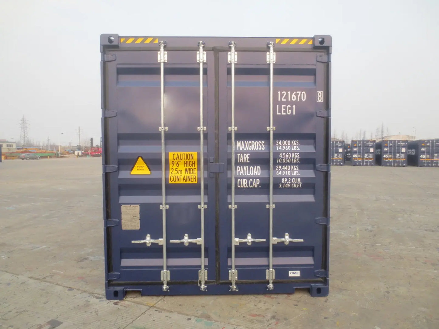 Conteneur CPC 45' High Cube (HC) azul nuevo