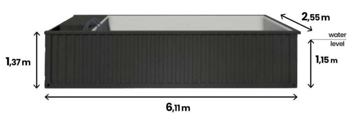 PISCINA CONTENEDOR 6,2 M x 2,5 M JET SWIM, SPORT & SPA