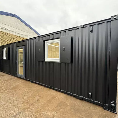CONTENEDOR DE OFICINA 9,7 X 3 M CON PUERTA CORREDIZA