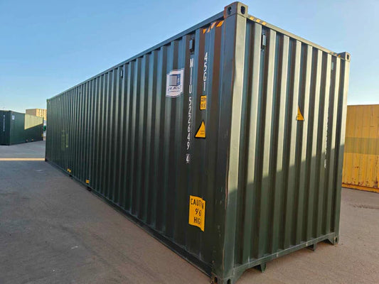 Contenedor seminuevo High Cube de 40 pies verde