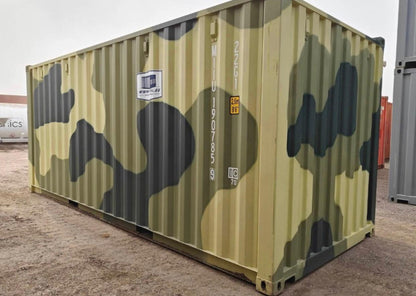 CONTENEDOR MARITIMO DE 20 PIES CAMUFLAJE