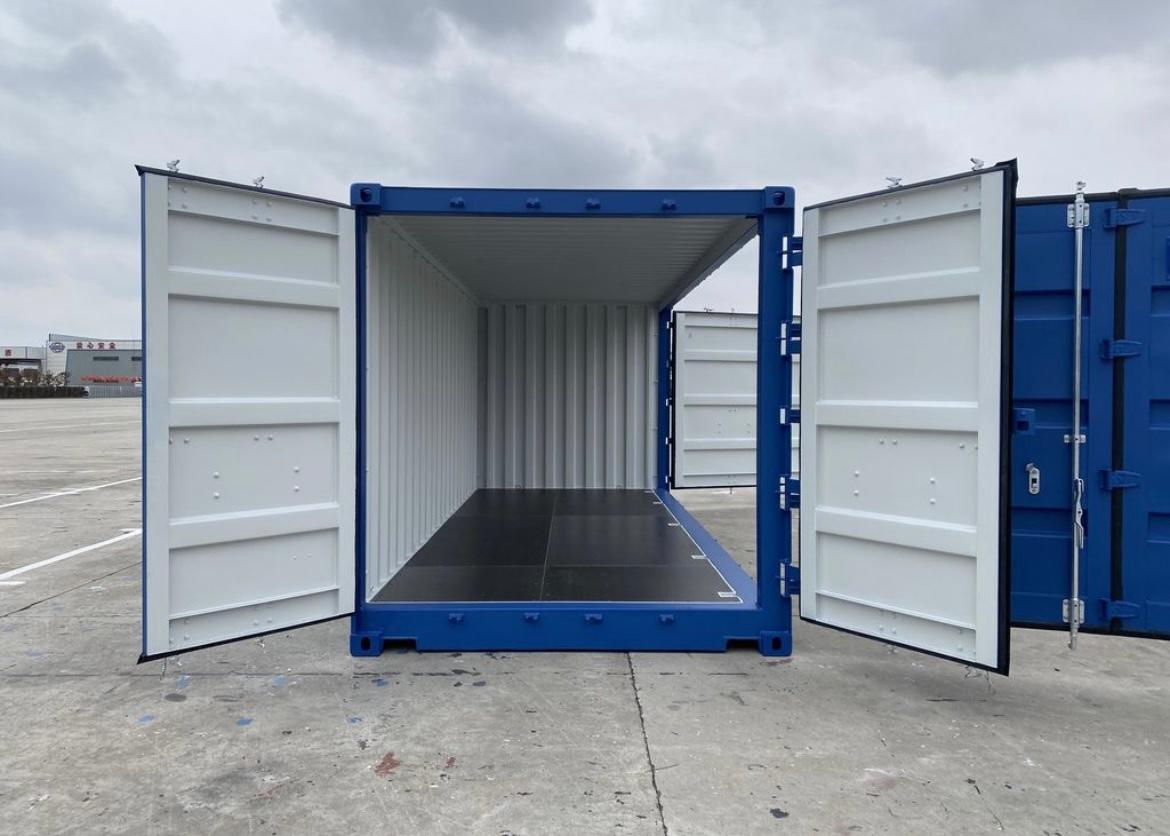 Contenedor 20 pies con apertura lateral azul nuevo