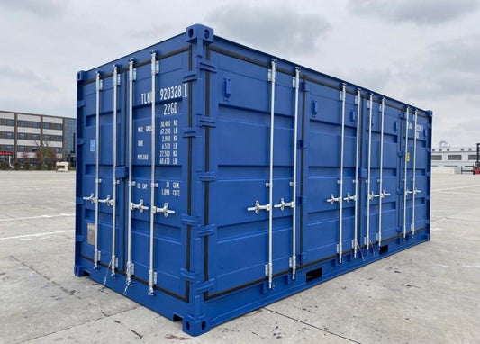 Contenedor 20 pies con apertura lateral azul nuevo