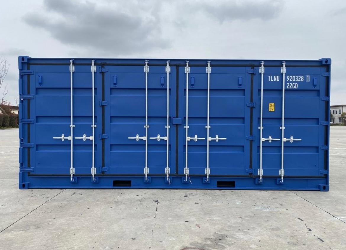Contenedor 20 pies con apertura lateral azul nuevo