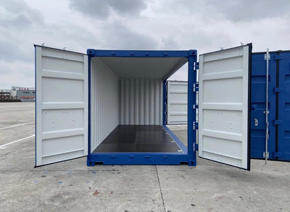 Contenedor 20 pies con apertura lateral azul nuevo