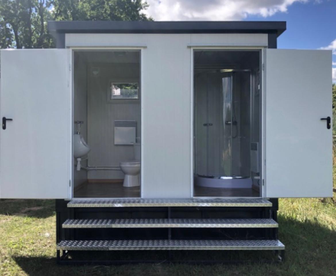 Contenedor sanitario +wc + ducha + cisterna