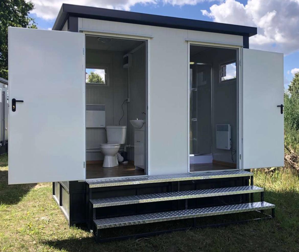 Contenedor sanitario +wc + ducha + cisterna