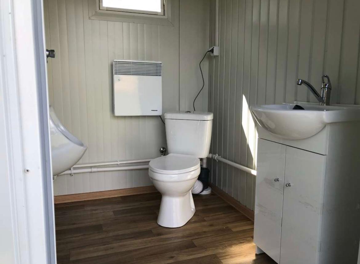 Contenedor sanitario +wc + ducha + cisterna